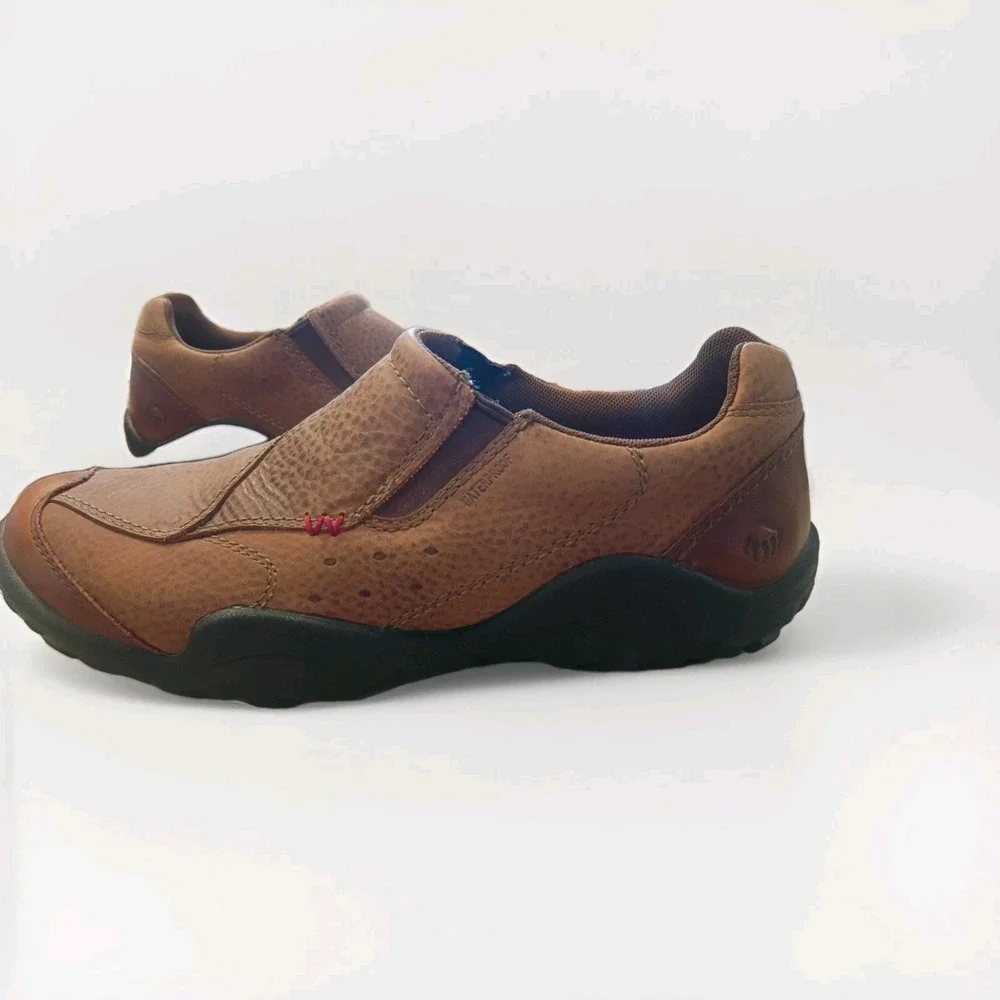 Wolverine MX Ortholite Brown Leather Slip On  Mens Size-9.5 Waterproof Rugged
